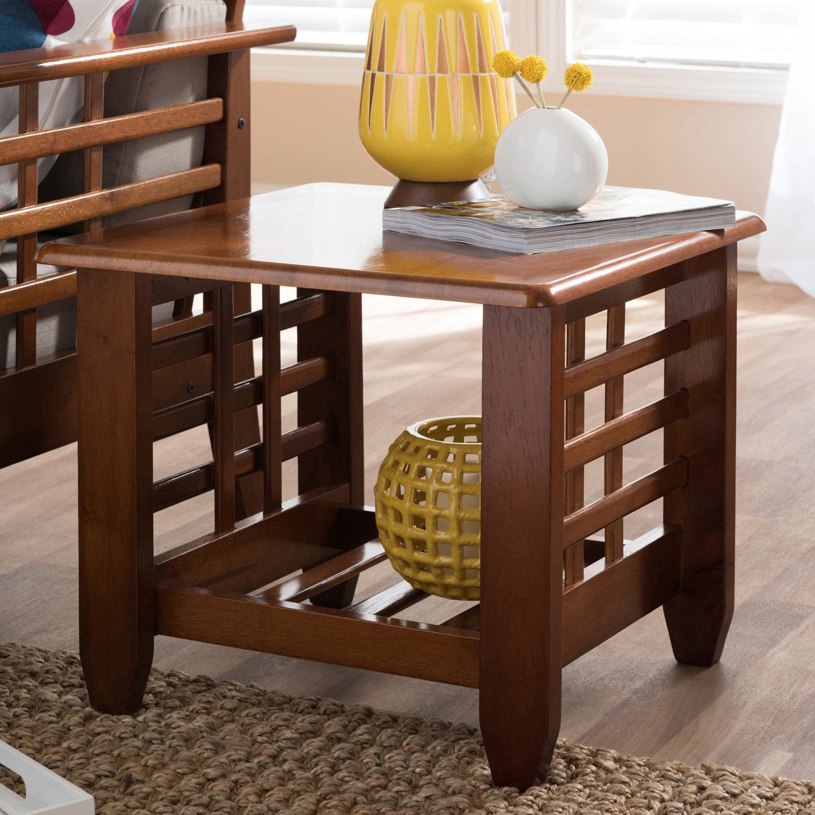 Baxton Studio Larissa Modern Classic Mission Style Cherry Finished