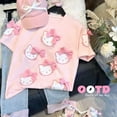 thumbnail image 3 of Sanrio Girls T-Shirt Pure Cotton Short-Sleeved Three-Dimensional Bow Summer Half-Sleeved Cartoon Hello Kitty Children Clothing, 3 of 13