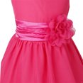 thumbnail image 4 of Manyakai Big Kids Girl's V Neck Bow Sash Wedding Bridesmaid Dance Prom Ball Gown Flower Dress Rose 4, 4 of 7