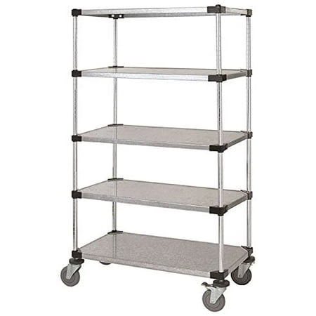 

18 Deep x 30 Wide x 86 High 5 Tier Solid Galvanized Mobile Shelving Unit with 1200 lb Capacity