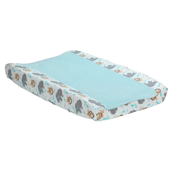 Bedtime Originals Jungle Fun Changing Pad Cover - Blue, Animals, Jungle, Safari