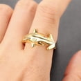 thumbnail image 2 of Dsscvnef Personalized Creative Red Eye Fish Open Ring Gold Plated Animal Ring Shiny Ring Fish Style Ring Fun Ring Funny Ring, 2 of 9