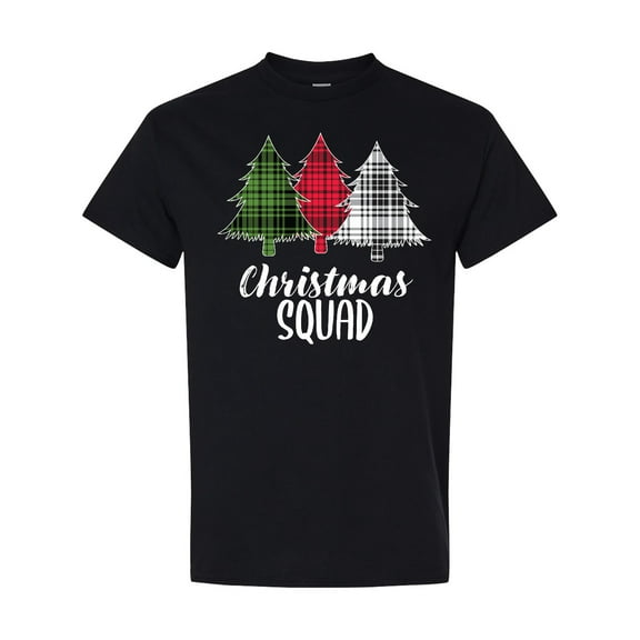 Inktastic Christmas Squad with Plaid Trees T-Shirt
