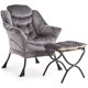 thumbnail image 1 of Silla perezosa con otomana, moderna silla de descanso, sillón con reposapiés, sillón de lectura con bolsillo lateral para sala de estar, recámara, recámara y oficina, 1 of 8