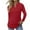 Red, variant on KIHOUT Women Loose Casual Sleeve V-Neck Solid Casual Blouse T-shirt Tunic Tops