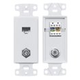 thumbnail image 2 of Hubbell Wiring Systems NS785W tradeSELECT Molded-in Voice/Low-Speed Data Decorator Frame, 5e 110 Punch-Down One F-Type Jack, Coupler Bulkhead, Female to Female, White, 2 of 3