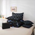thumbnail image 6 of Manfei Blue Coquette Bow Knot 7-Piece King Bedding,Cartoon Bowtie Pattern King Bed in a Bag,Black Reversible, 6 of 7