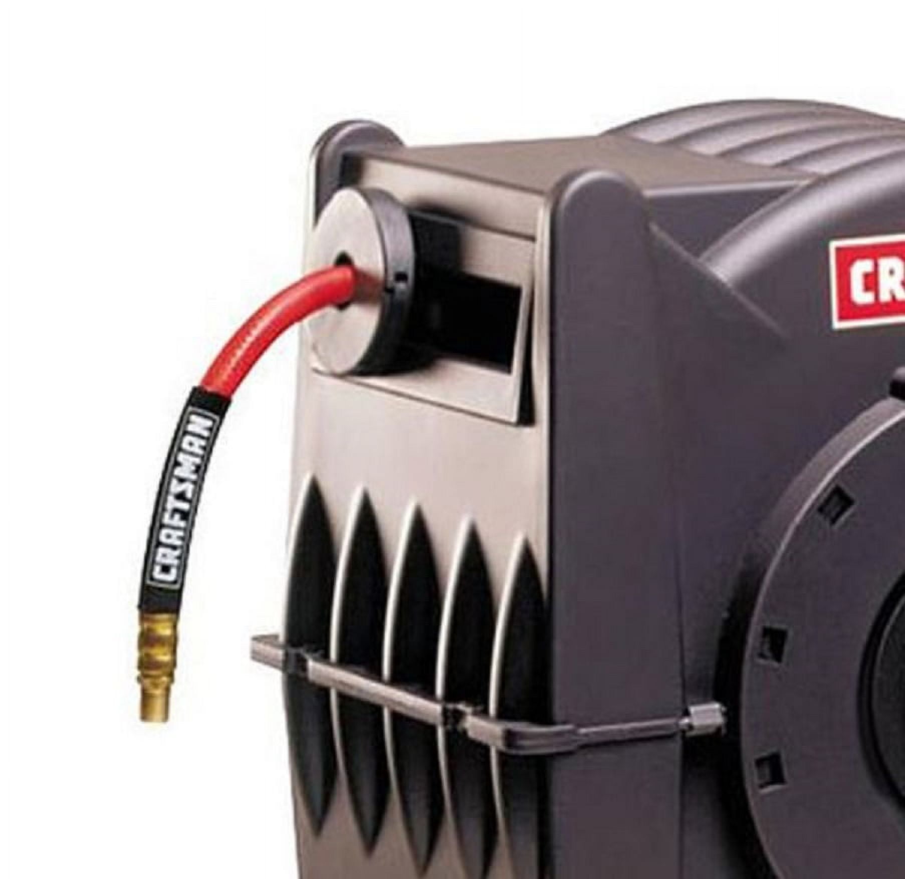 Craftsman Air Hose with Reel Levelwind™ 3/8 in. x 100 ft. Adjustable  Stopper Freestanding / Wall-mounted L8310 
