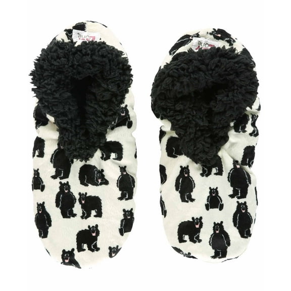 Women’s Fuzzy Slipper Socks with Grippers – Soft Microfiber Outer, Cozy Fleece Lined Indoor House Socks (Moody, S/m)