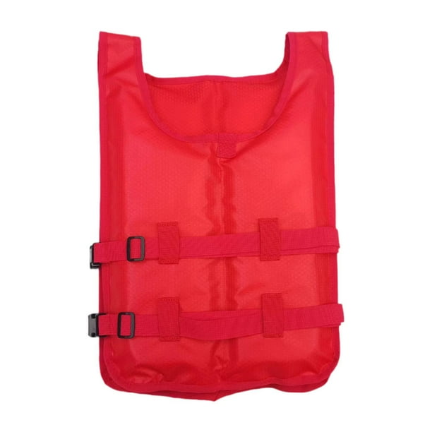 Chaleco de natación con correas ajustables, portátil, transpirable y ligero. Rojo