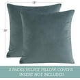 thumbnail image 2 of Luxury Velvet Throw Pillow Covers 18x18 inches Pack of 2, Solid Decorative Pillowcases for Living Room Couch Soft Cushion Cases for Office/Car/Armchair, Stone Blue, 2 of 6