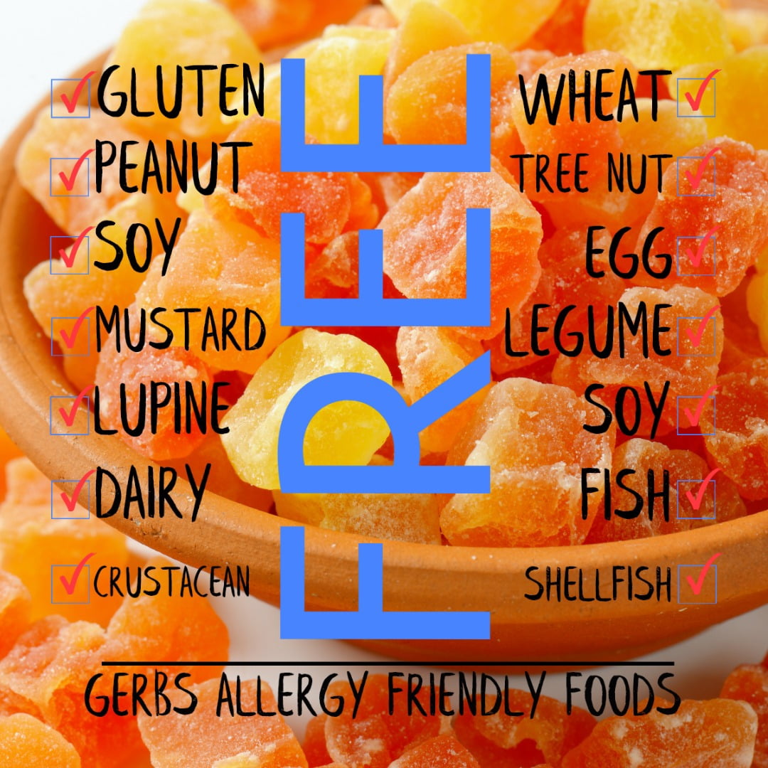 GERBS Dried Papaya Cubes 2 lb | Freshly Dehydrated Resealable Bulk Bag | Top Food Allergy Free | Sulfur Dioxide Free Diced Pieces | Gluten & Peanut Free