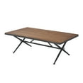 thumbnail image 2 of Benzara BM191488 Wooden Coffee Table with Steel Trestle Base, Brown and Black, 2 of 2