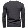thumbnail image 4 of gakvbuo Henley Shirts For Men Long Sleeve Button Down Shirts Slim Fit Cotton Lightweight Basic Pullover T-Shirt Blouses, 4 of 5