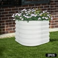 thumbnail image 5 of White Round Raised Garden Bed 2 PCS Garden Beds Outdoor Garden Raised Planter Box for Gardens, Courtyards, 5 of 20