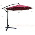thumbnail image 3 of 10 Ft Outdoor Patio Umbrella, Solar Powered LED Lighted, Sun Shade Market Waterproof 8 Ribs Umbrella with Crank and Cross Base for Garden, Deck and Backyard, Burgundy, 3 of 7