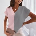 thumbnail image 3 of Gibobby Blusa Termica Las mujeres blusas V cuello T camisas de Tee cómodo ropa Camisa Casual Tops para las mujeres manga corta de verano（Rosa， XXL), 3 of 5