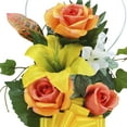 thumbnail image 2 of 19-inch Artificial Silk Orange, Yellow & White Rose Mixed Cemetery Metal Stake, for Indoor/Outdoor Use, by Mainstays, 2 of 8