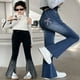 thumbnail image 4 of WILLBEST Jeans Mujer Pantalones Vaqueros Acampanados Con Bordado de Lazo para Niñas, Cintura Elástica, Cómodos, para Niñas Pequeñas y Adolescentes, Pantalones Largos Casuales de Verano 5-6 Years, 4 of 8