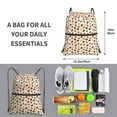 thumbnail image 2 of Naloa Cute Coffee Bean Print Drawstring Backpack String Bag Cinch Water Resistant for Gym Shopping Sport Yoga, 2 of 6