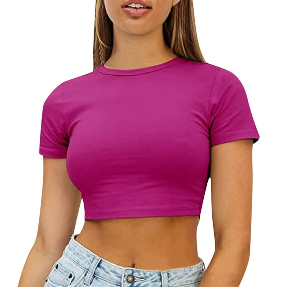 Summer Tops for Women Bulk Pack of Long Sleeve T Shirt Women Long Sleeve Layering Tops for Top Small T Shirt Women's Women's plus Size Womens Turtleneck Woman Large Hot Pink S