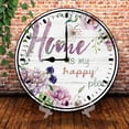 thumbnail image 2 of Farmhouse Wooden Wall Clock - 10 Inch Home Is My Happy Place Battery Operated Silent Non Ticking Vintage Rustic Distressed Wood Clock Home Decor for Kitchen, Living Room, Bedroom, Office, 2 of 8