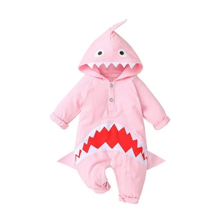 

Mikilon Autumn Winter Infant Toddler Baby Girls Boys Romper Long Sleeve Cute Shark Hooded Jumpsuits Clothes Overalls Pajama Onesie for Baby Girls 3-6 Months Pink on Sale