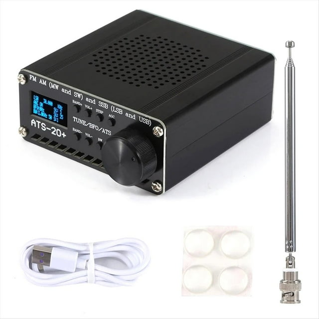 Receptor de Radio SDR ATS-20+ Plus V2 SI4732 con Pantalla OLED FM AM SW SSB Recargable por USB