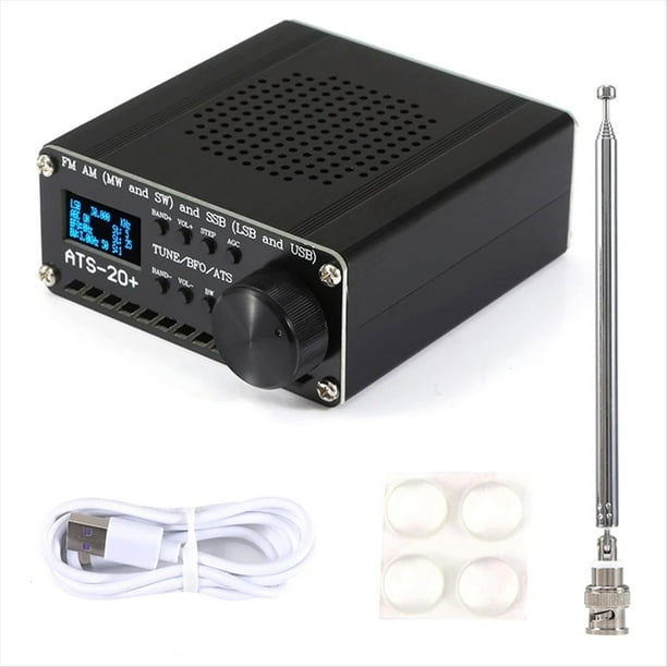 Receptor de Radio SDR ATS-20+ Plus V2 SI4732 con Pantalla OLED FM AM SW SSB Recargable por USB