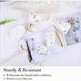 thumbnail image 5 of Ceramics White Bathroom Accories SetGold Marble Look Bathroom Decor Modern 6 Piece Bathroom Accory Set Complete with Soap Dispenser Toothbrush Holder Tumbler Tray Countertop, 5 of 10