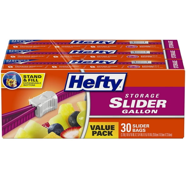 Hefty Slider Storage Bags Gallon Size, 90 Count
