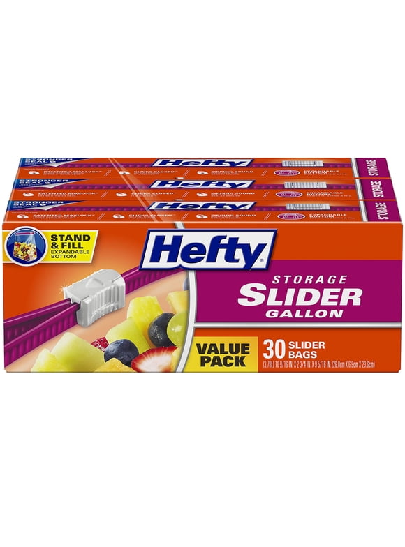 Hefty Slider Storage Bags Gallon Size, 90 Count