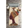 thumbnail image 2 of Ambesonne Tribal Quilted Coverlet 2 Pcs, Woman, Twin Size, Cream and Brown, 2 of 2