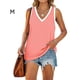 thumbnail image 5 of Qarigey Camiseta sin mangas con cuello en V para mujer Camiseta sin mangas de color casual para mujer Camiseta sin mangas con bloque en V Prendas para la parte del cuerpo Rosado METRO, 5 of 6