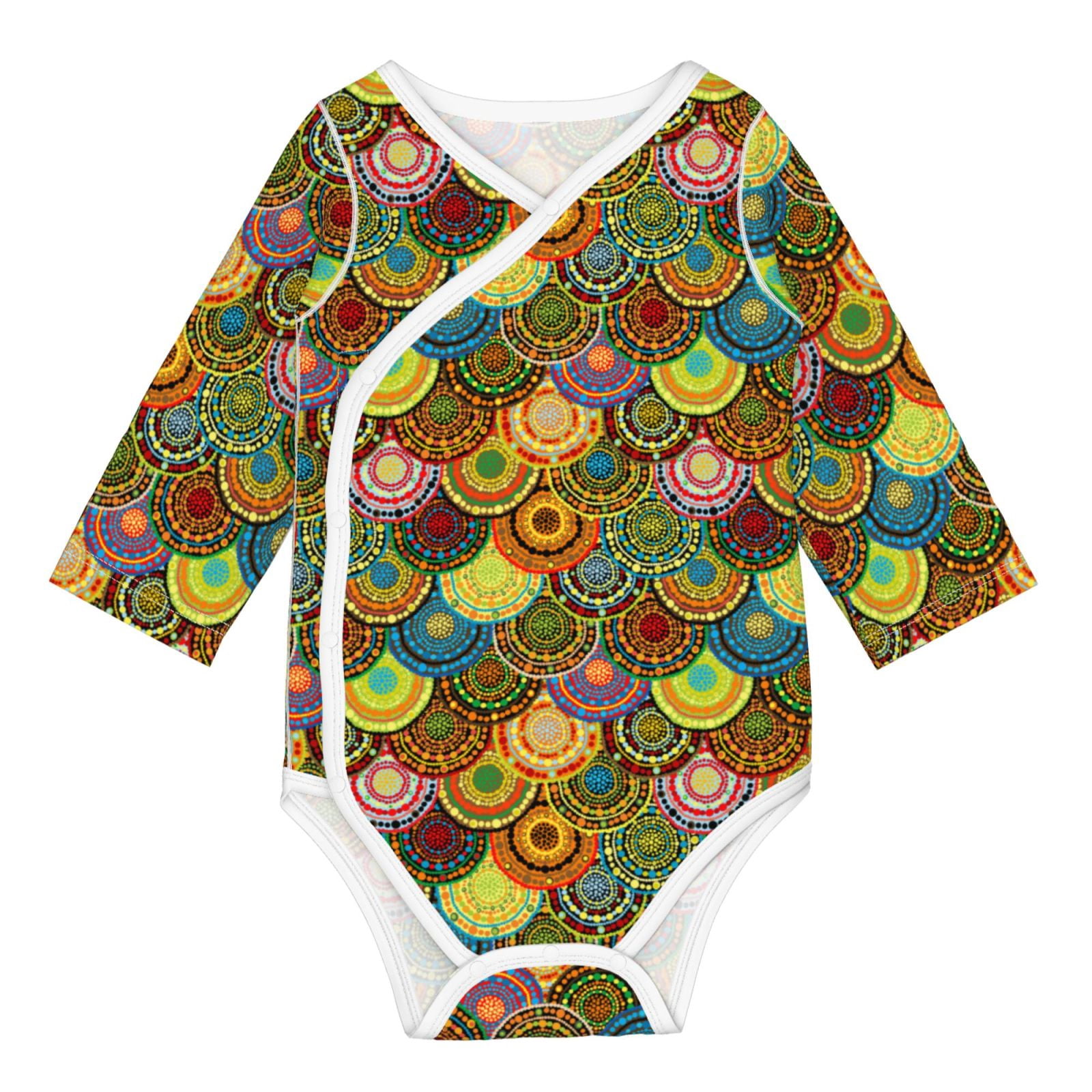 Picia Colorful Circle for unisex-baby Long-sleeve Bodysuit,Newborn Baby Boy Girl Onsies Bodysuit-2 Years