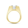 thumbnail image 5 of Emerald Cut Lab Created Moissanite Diamond Solitaire Signet Engagement Ring For Men In 14K Yellow Gold Over Sterling Silver(G-H Color,VVS1 Clarity,3.6 Cttw)-9, 5 of 7