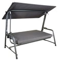 thumbnail image 4 of Made in Italy SUNJOY Luxury Grey 4-Seater Steel Patio Swing and Bed with Elastic Metal Mesh Seat, 4 of 14