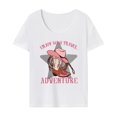 thumbnail image 1 of Camiseta para mujer, camisetas de verano, camiseta con cuello redondo para vacaciones, mochilero, senderismo SG, 1 of 8