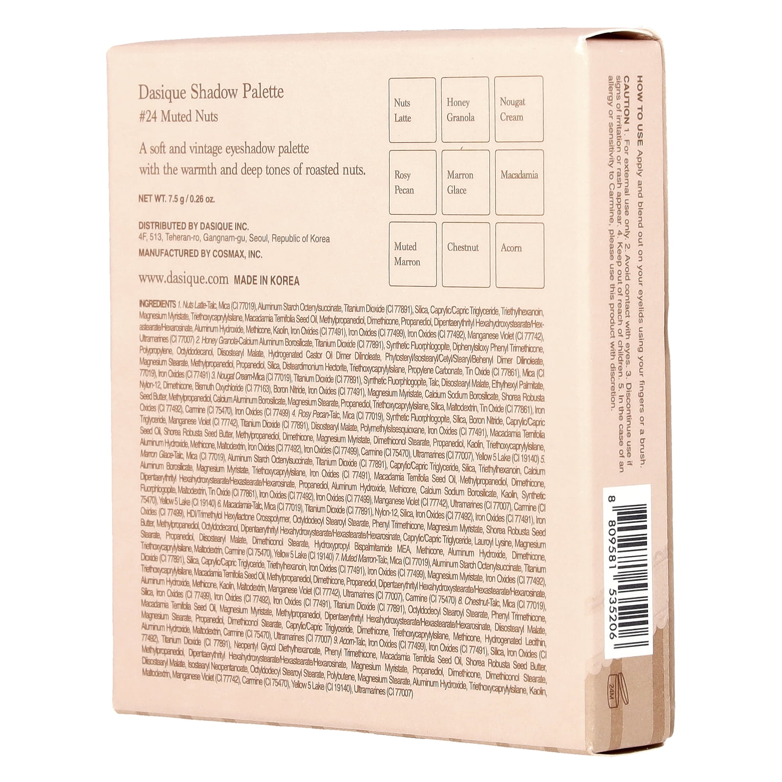 Dasique Eyeshadow Palette, 24 Muted Nuts, 1 Count