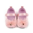 thumbnail image 4 of Aayomet Girls Single Shoes Mesh Bowknot First Walkers Shoes Toddler Sandals Princess Shoes Size 3 Baby Girl Shoes,Pink 4.5, 4 of 5