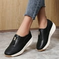 thumbnail image 4 of Black Women Non-Slip Slip-On Shoes Lightweight Casual Toe Design Pu Upper Summer Comfortable Flat Sole, 4 of 6