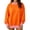 Orange, variant on Women's Gingham Check Contrast Sweatshirt Ghalytn Mock Neck Drop Shoulder Loose Pullover Top