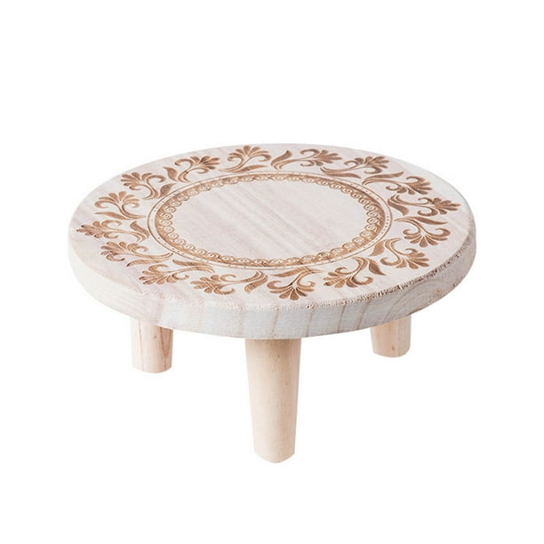 Mini Wooden Stool Display Stand,Round Wood Flower Pot Plant Stand
