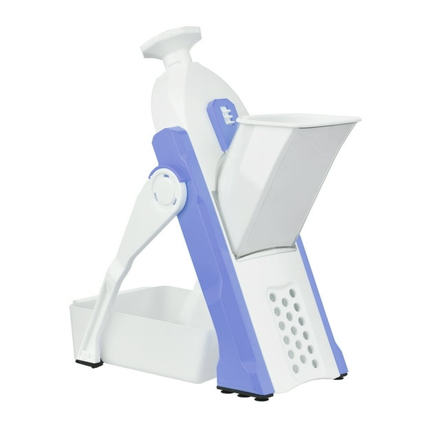Cortador de vegetales seguro para cocina Cortador de mandolina de vegetales ajustable Tomshoo Azul
