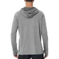 thumbnail image 3 of Stamzod Mens Long Sleeve Sun Protection Shirts Summer Solid Color Casual Outdoor Fishing Hoodie for Athletic Running Gray XXL, 3 of 7