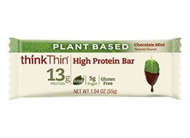 thinkThin High Protein Bar, Chocolate Mint, 13g Protein, 5 Ct