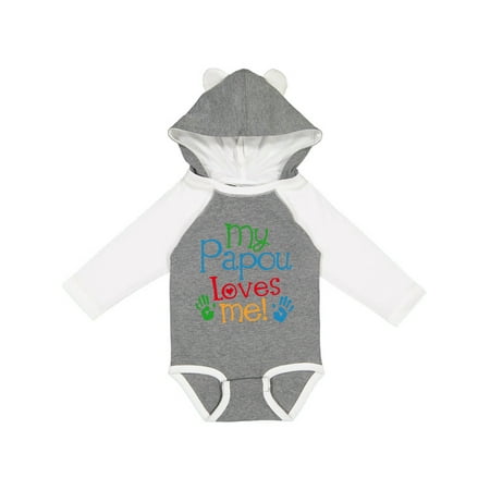 

Inktastic My Papou Loves Me Gift Baby Boy or Baby Girl Long Sleeve Bodysuit