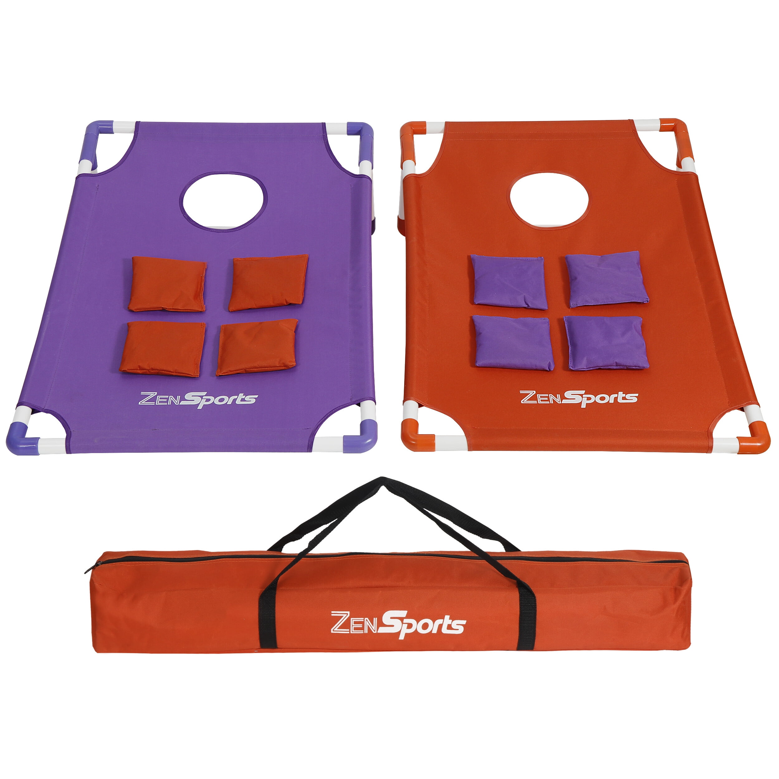 ZenSports 3'x2' PVC Framed Cornhole Board Game Set Outdoor Bean Bag