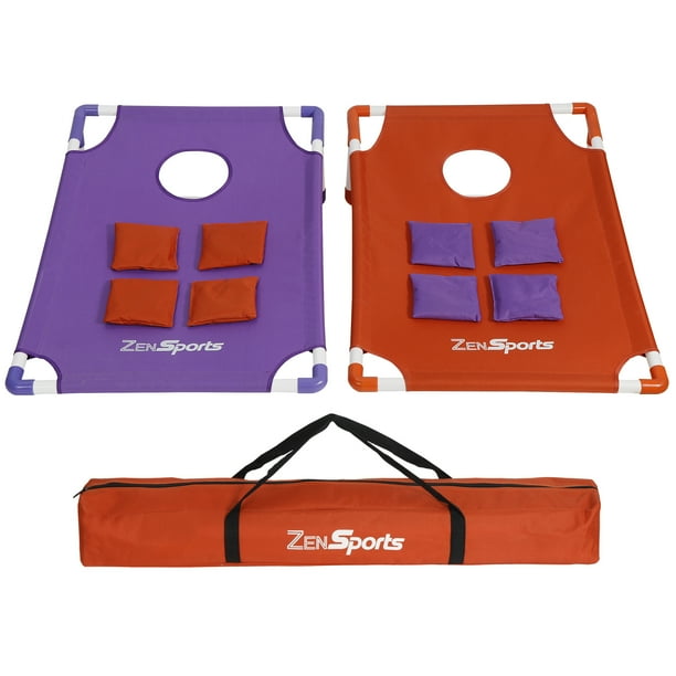 ZenSports 3'x2' PVC Framed Cornhole Board Game Set Outdoor Bean Bag