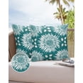 thumbnail image 6 of Outdoor Throw Pillow Cover Abstract Farm White Sunflowers Art Floral and Leaves Waterproof Cushion Covers 2 Pack Teal Pillow Cases Home Decoration for Patio Garden Couch Sofa, 6 of 6